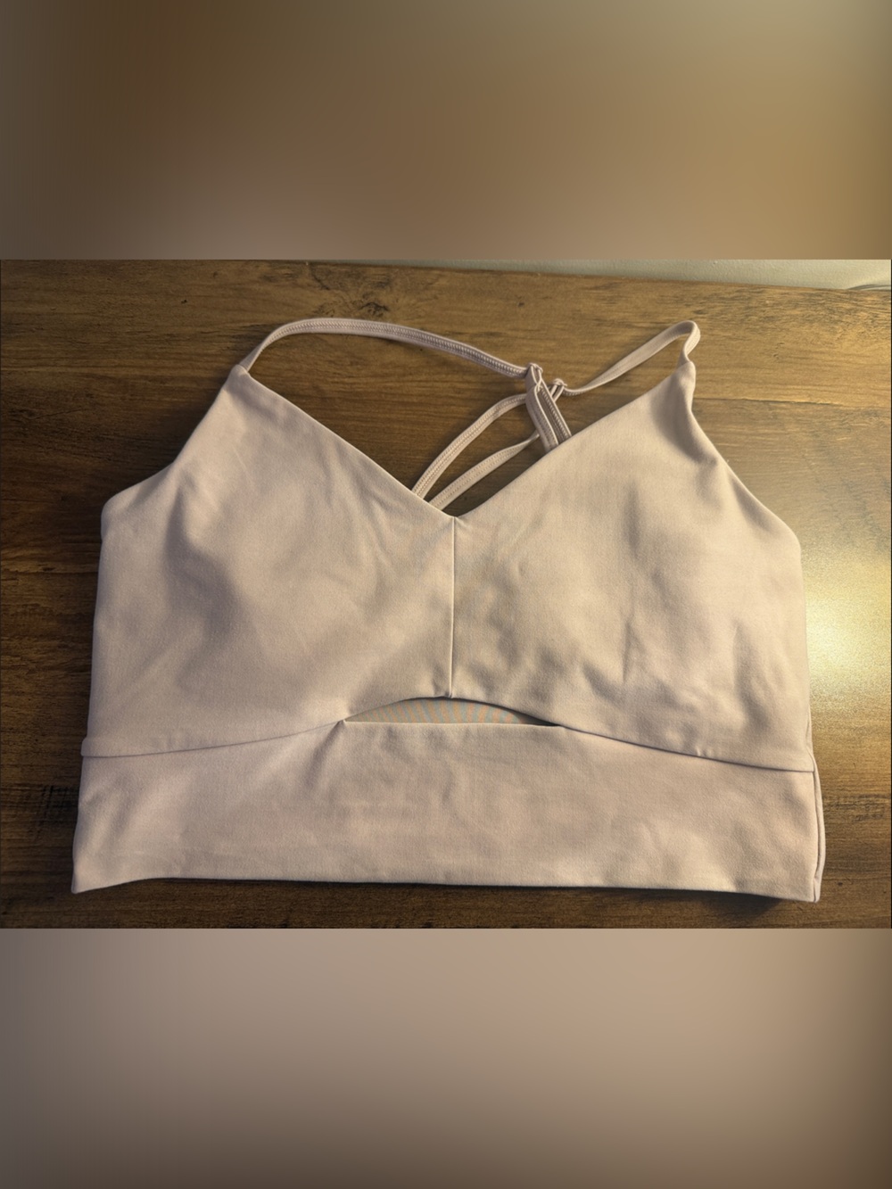 Alo tan Strappy Crop Top/sports bra